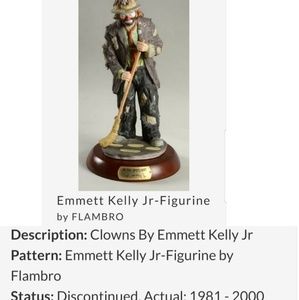 Emmett Kelly Jr Porcelain Figurine Sweeping Up